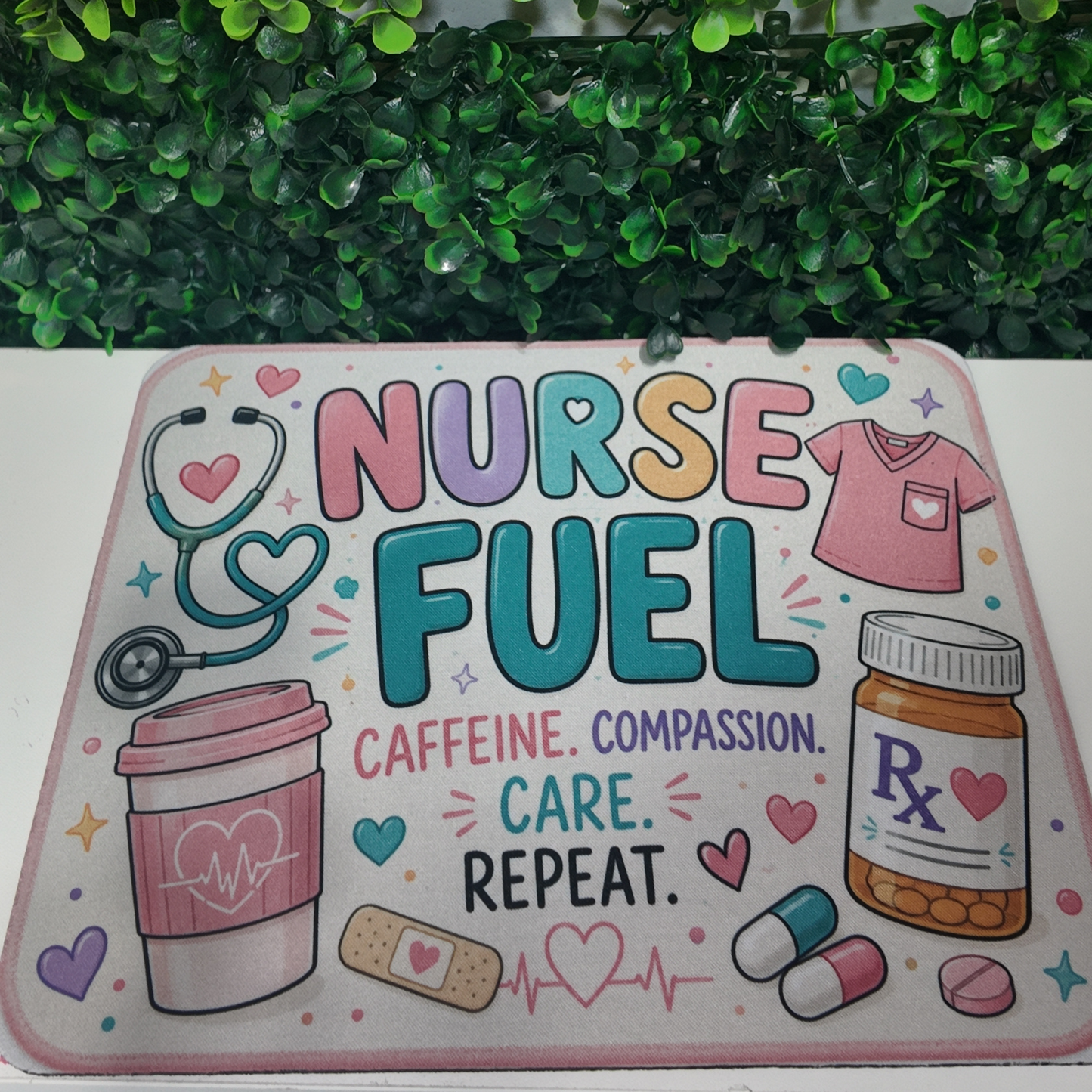 Nurse Fuel Mouse Pad | Cute Nurse Desk Accessory | Nurse Gift