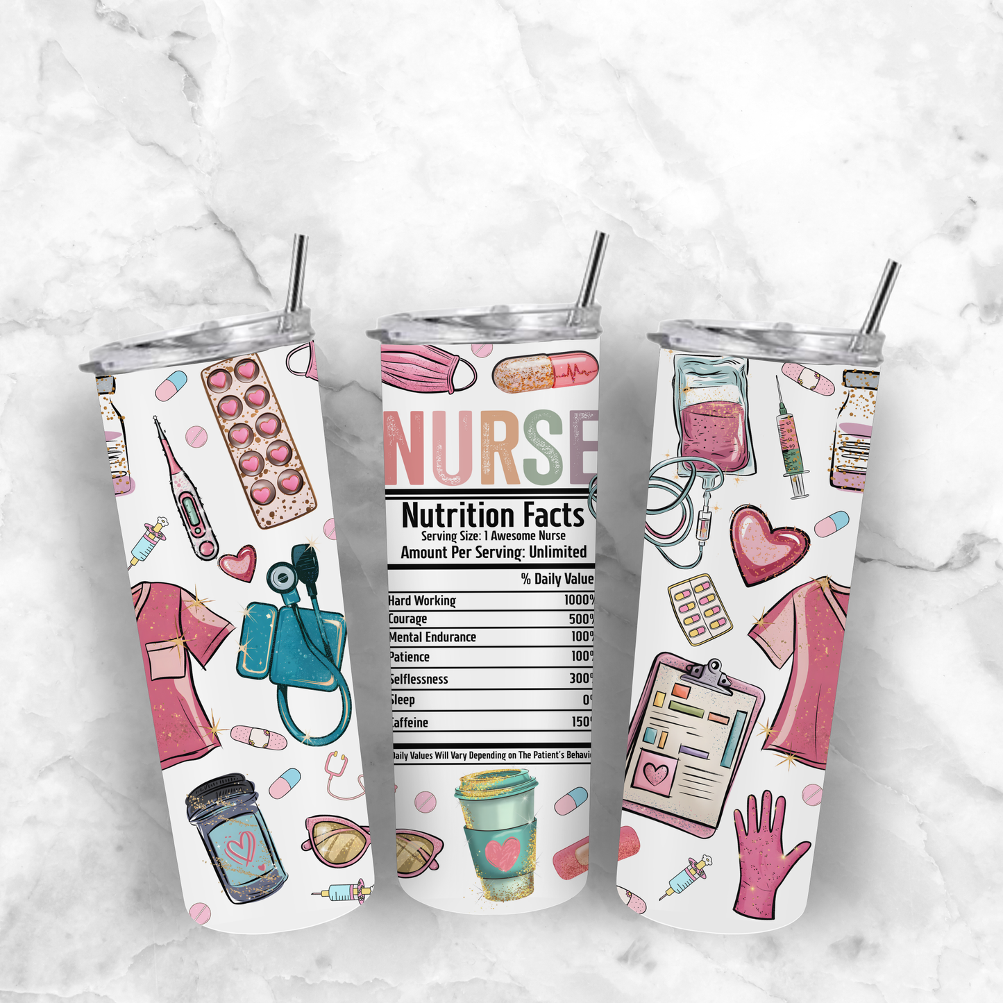 Nurse 20 oz Tumbler Pretty Blank Design, LLC