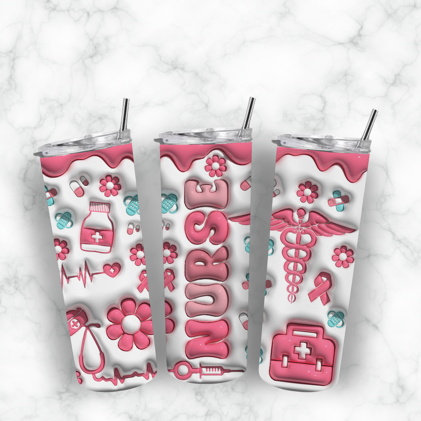 Nurse Tumbler 20 oz Pretty Blank Design, LLC