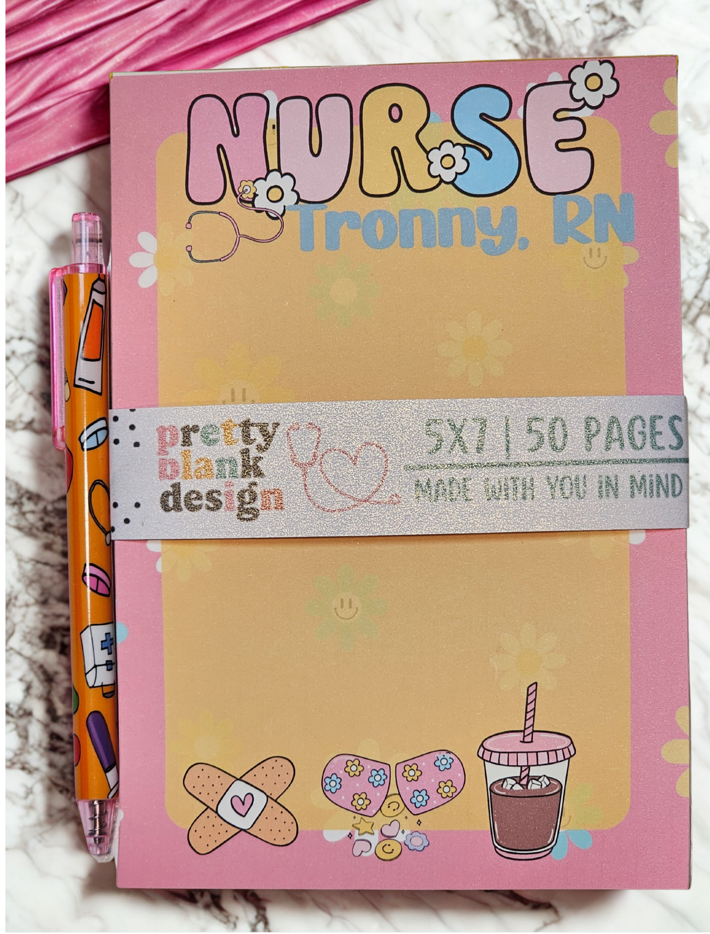 🩺 Handmade Nurse Notepad – Personalized & Pretty! Pretty Blank Design, LLC