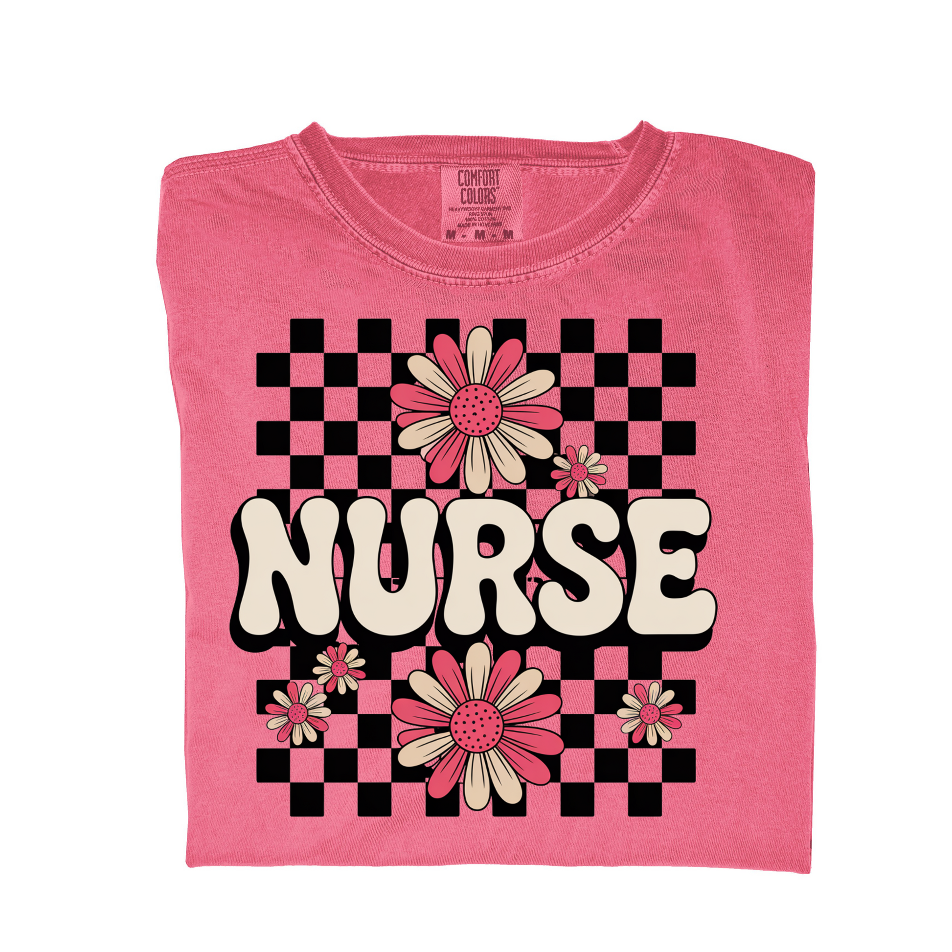 Retro Floral Nurse Graphic Tee Pretty Blank Design, LLC