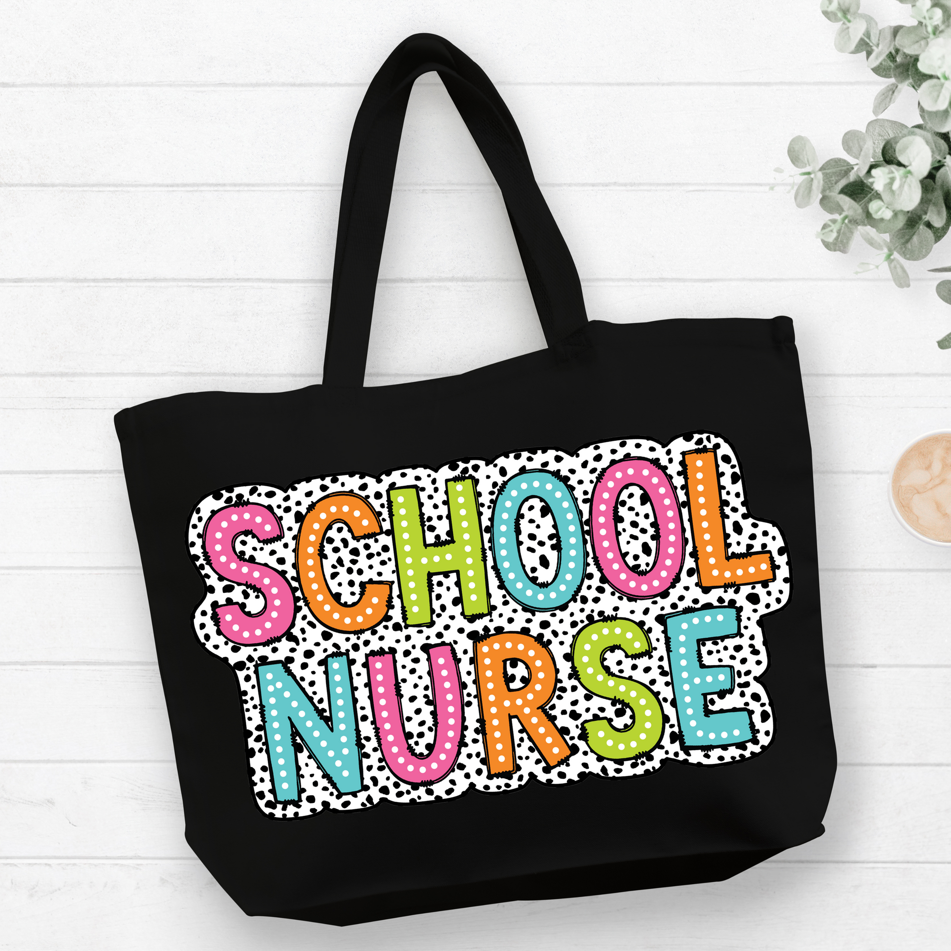 Polka Dot School Nurse Tote Bag Pretty Blank Design, LLC