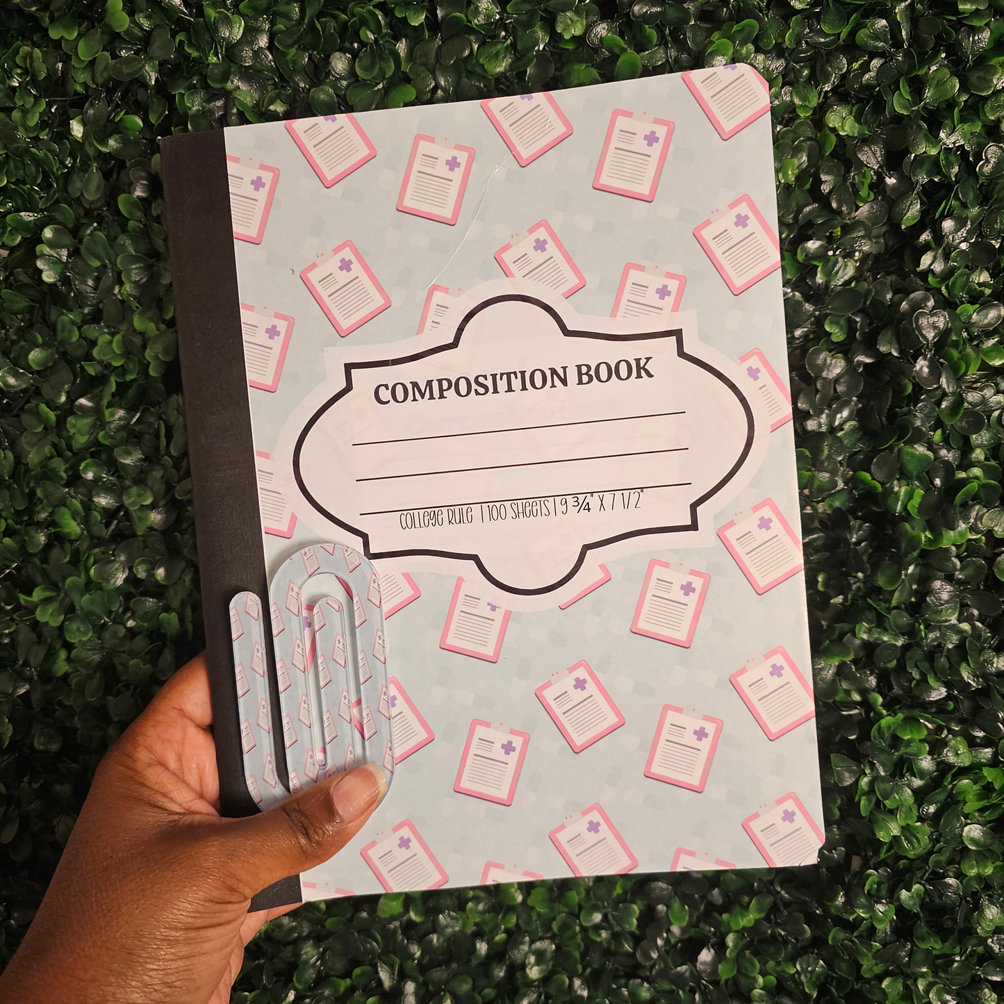 Nurse Clipboard Pattern Composition Book Pretty Blank Design, LLC