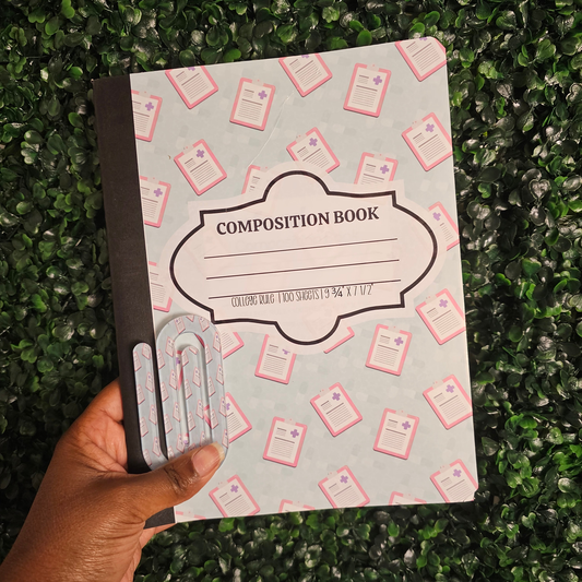Nurse Clipboard Pattern Composition Book Pretty Blank Design, LLC