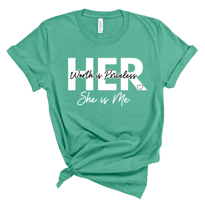 Her Worth is Priceless - White Pretty Blank Design, LLC