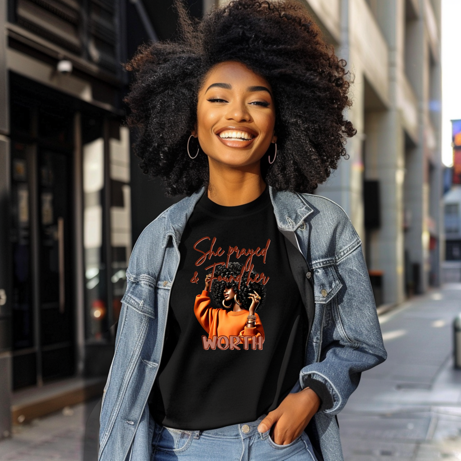 She Prayed and Found her Worth T-shirt Pretty Blank Design, LLC