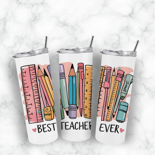 Best Teacher Ever Tumbler Pretty Blank Design, LLC