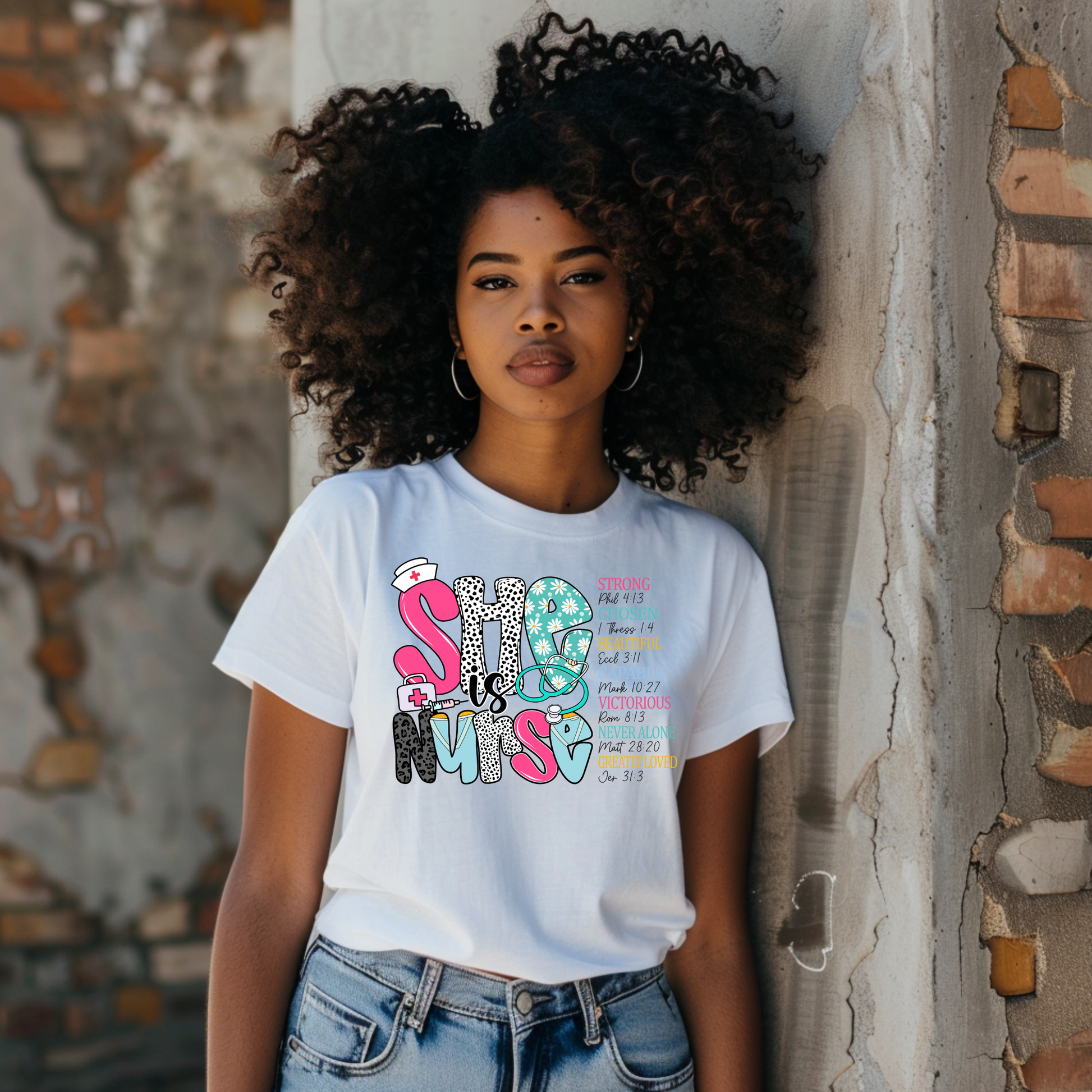 She Is Nurse – Faith-Inspired Nurse T-Shirt Pretty Blank Design, LLC