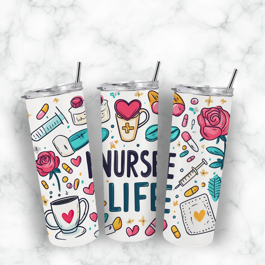 Nurse Life 20 Oz Tumbler Pretty Blank Design, LLC