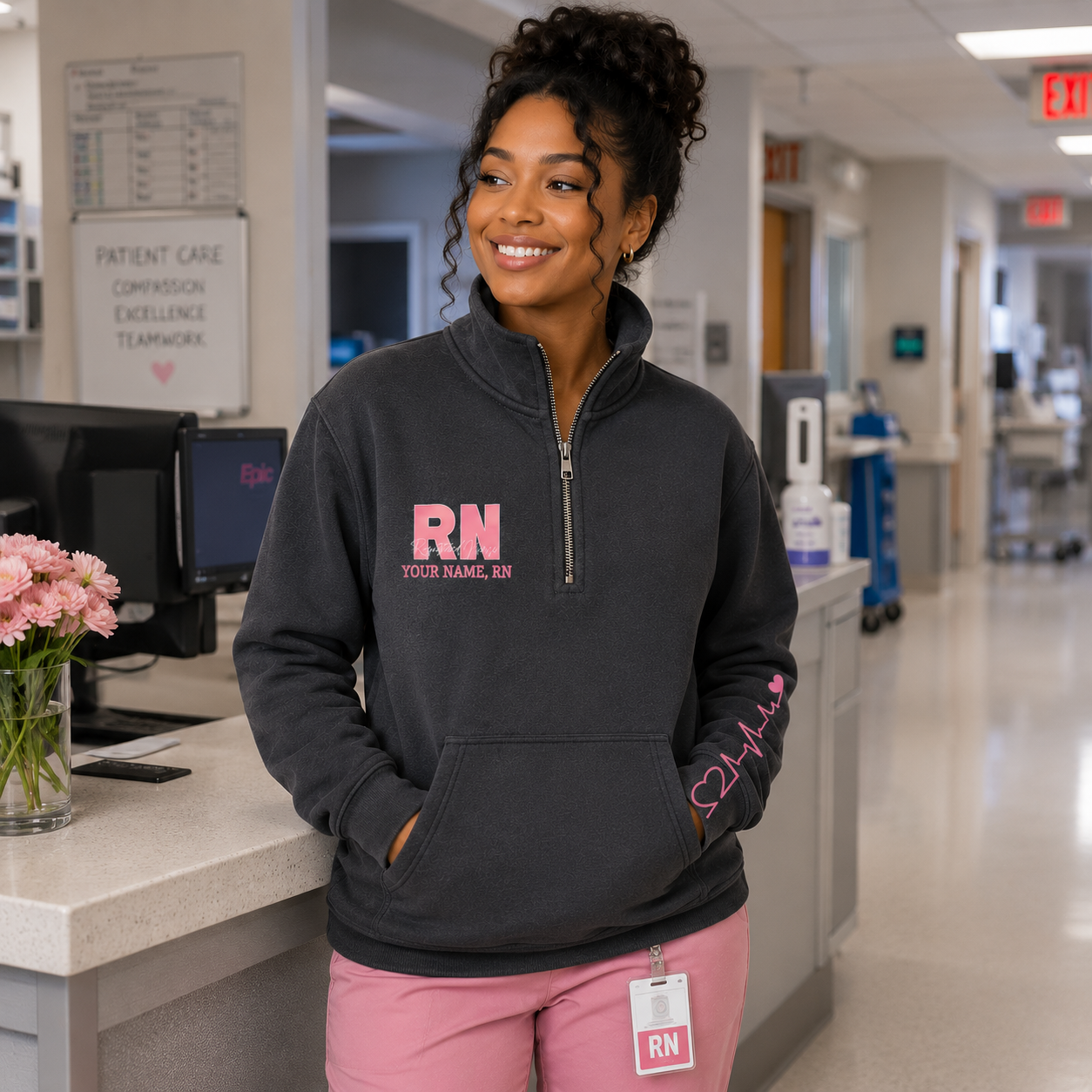Custom RN Quarter-Zip Sweatshirt