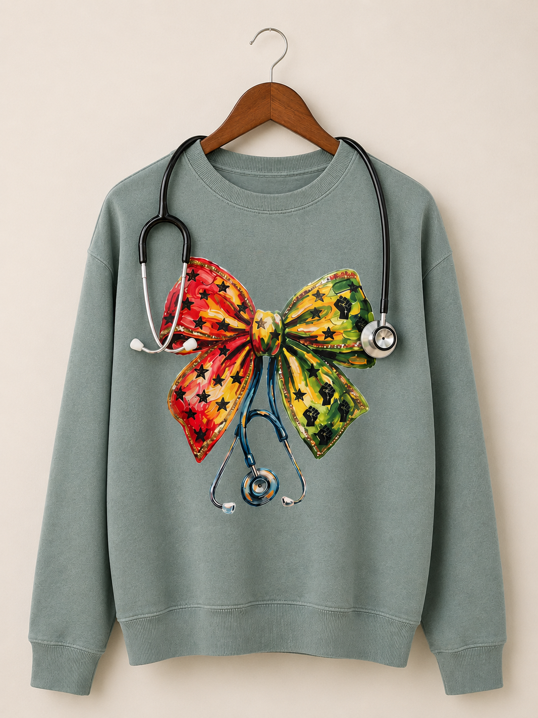 Juneteenth Nurse Bow Crewneck Sweatshirt