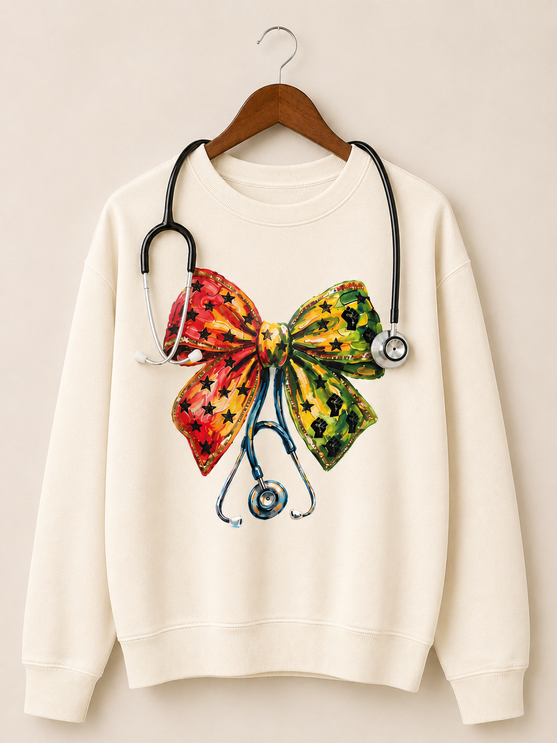 Juneteenth Nurse Bow Crewneck Sweatshirt