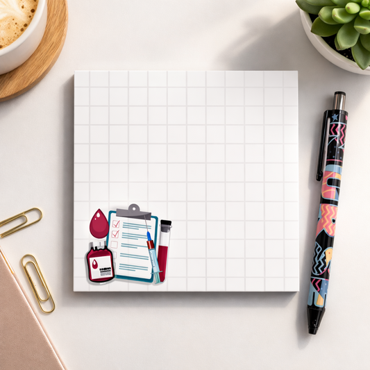 Nurse Grid Notepad 4x4| 25 pages – Medical To-Do List Pad for Nurses & Nursing Students