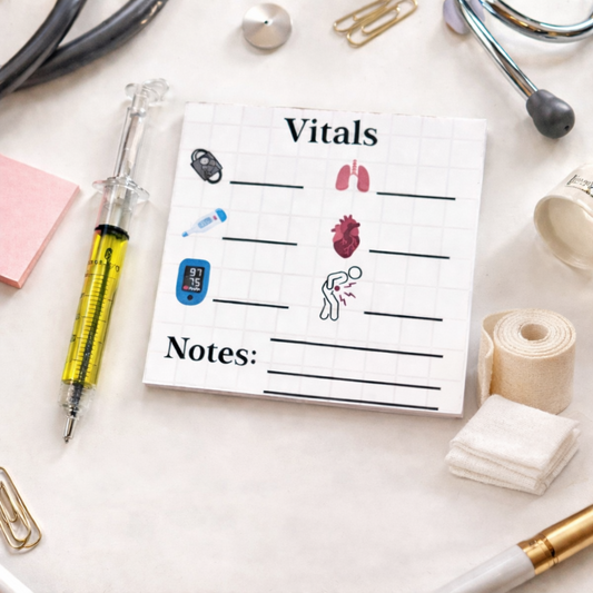 Mini Vitals Notepad – 4x4 Nurse Pocket Pad for Shift Report & Patient Notes (25 Sheets)