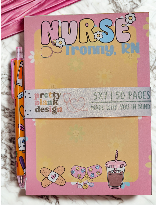 🩺 Handmade Nurse Notepad – Personalized & Pretty! Pretty Blank Design, LLC