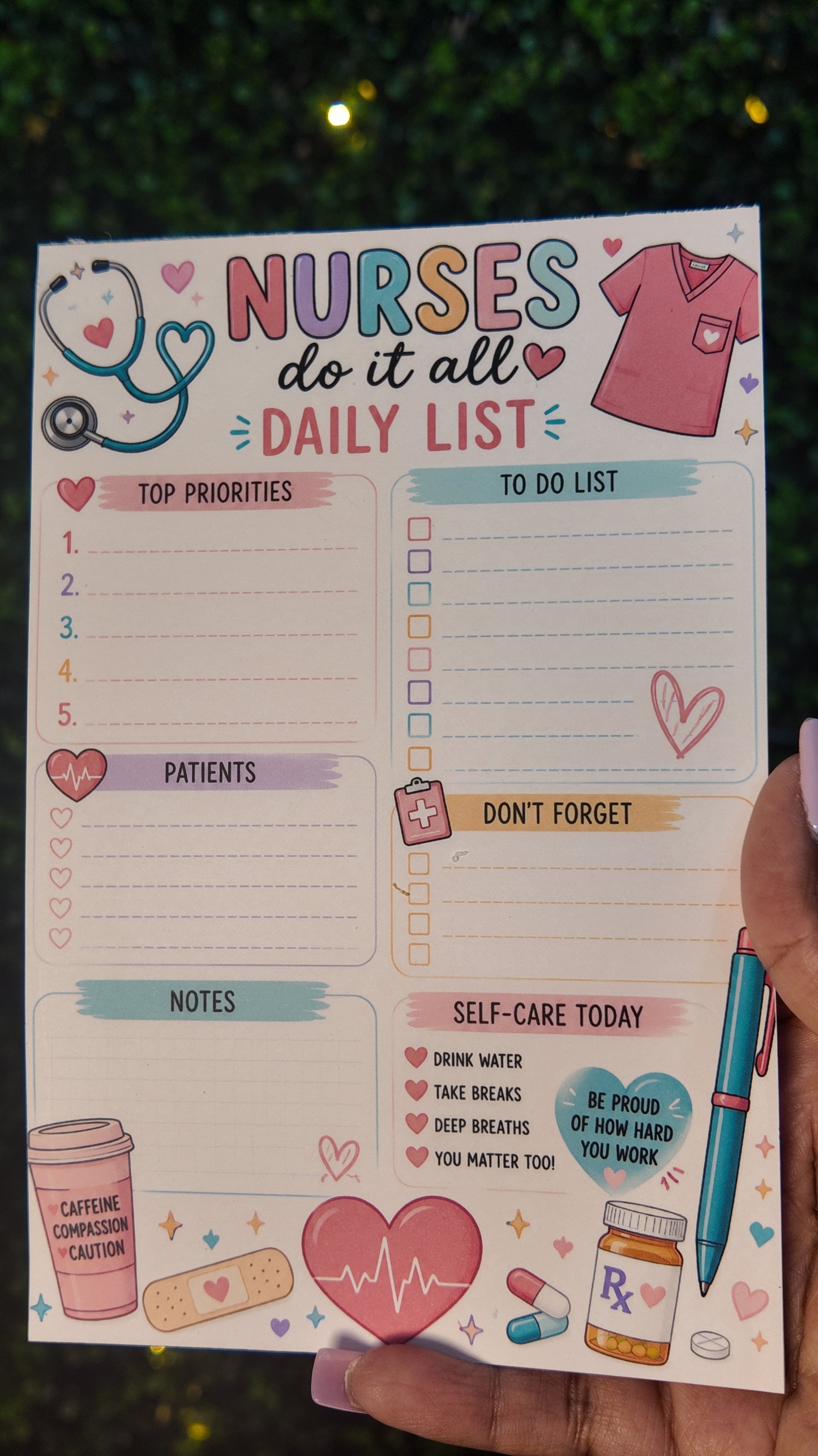 Nurses Do It All Daily List Notepad | Cute Nurse Planner Pad