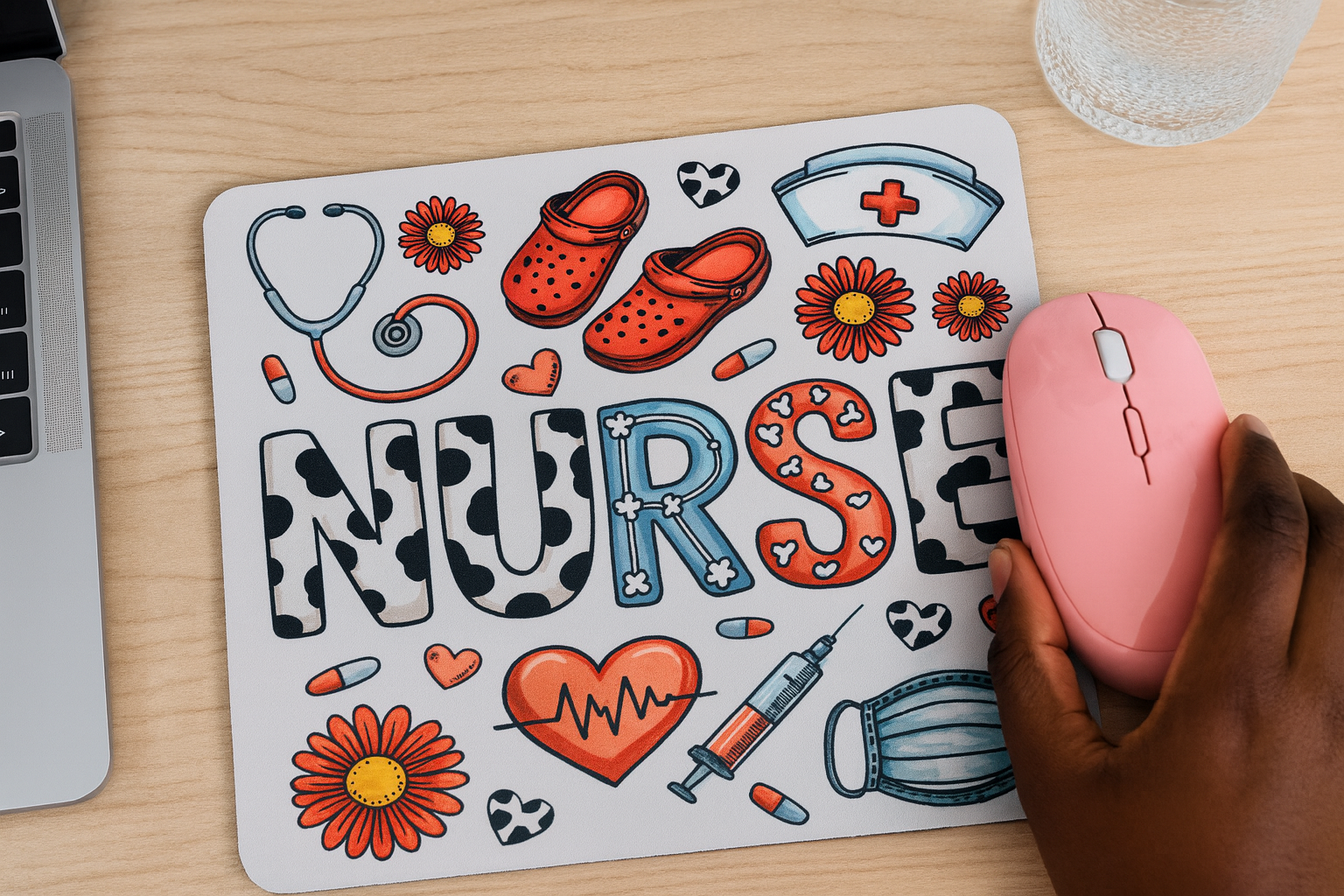 Nurse Life Mouse Pad Pretty Blank Design, LLC