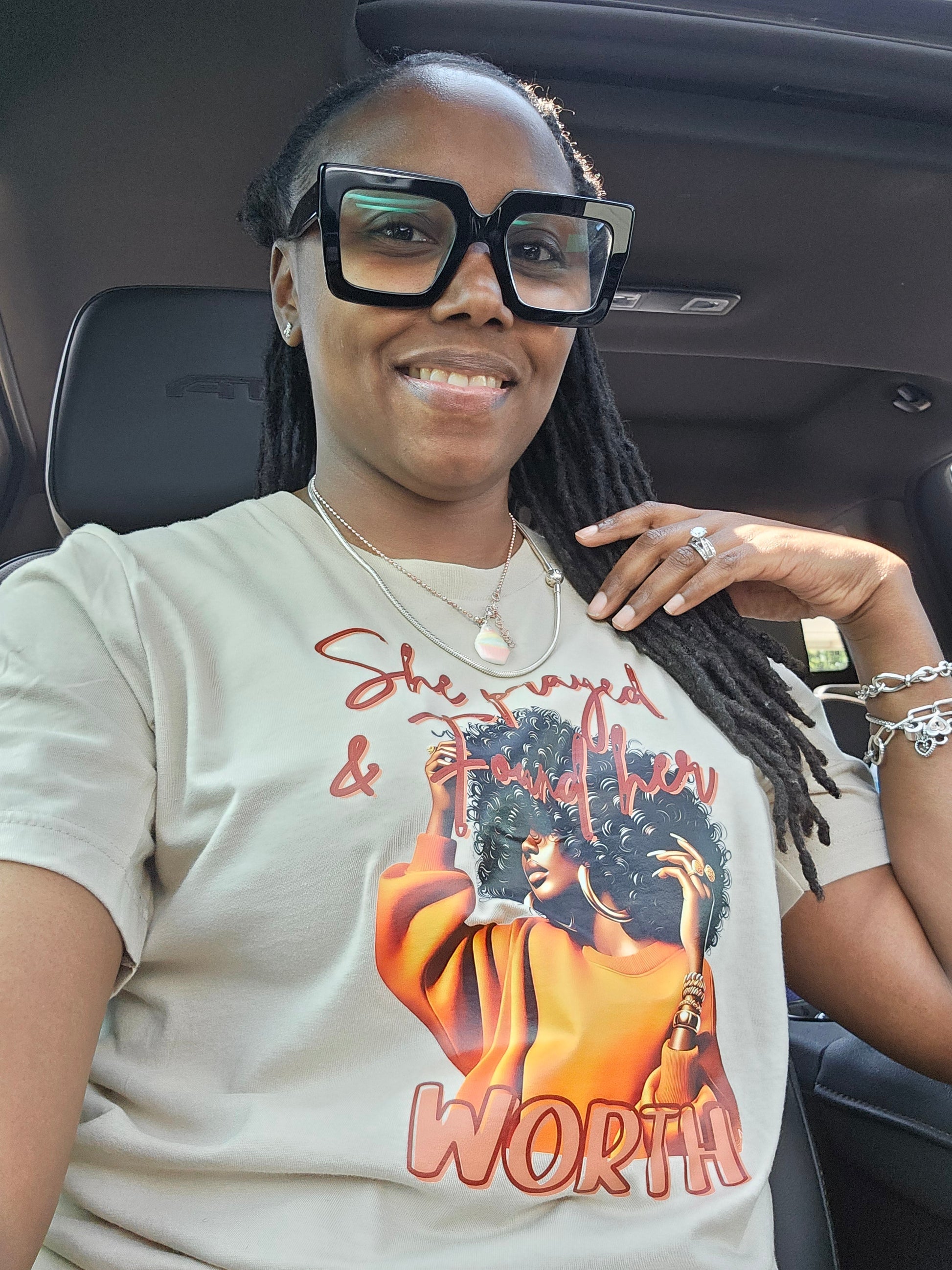 She Prayed and Found her Worth T-shirt Pretty Blank Design, LLC