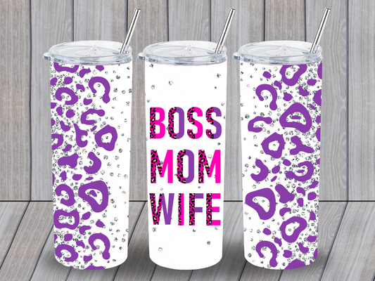 Boss, Mom, Wife Tumbler Pretty Blank Design