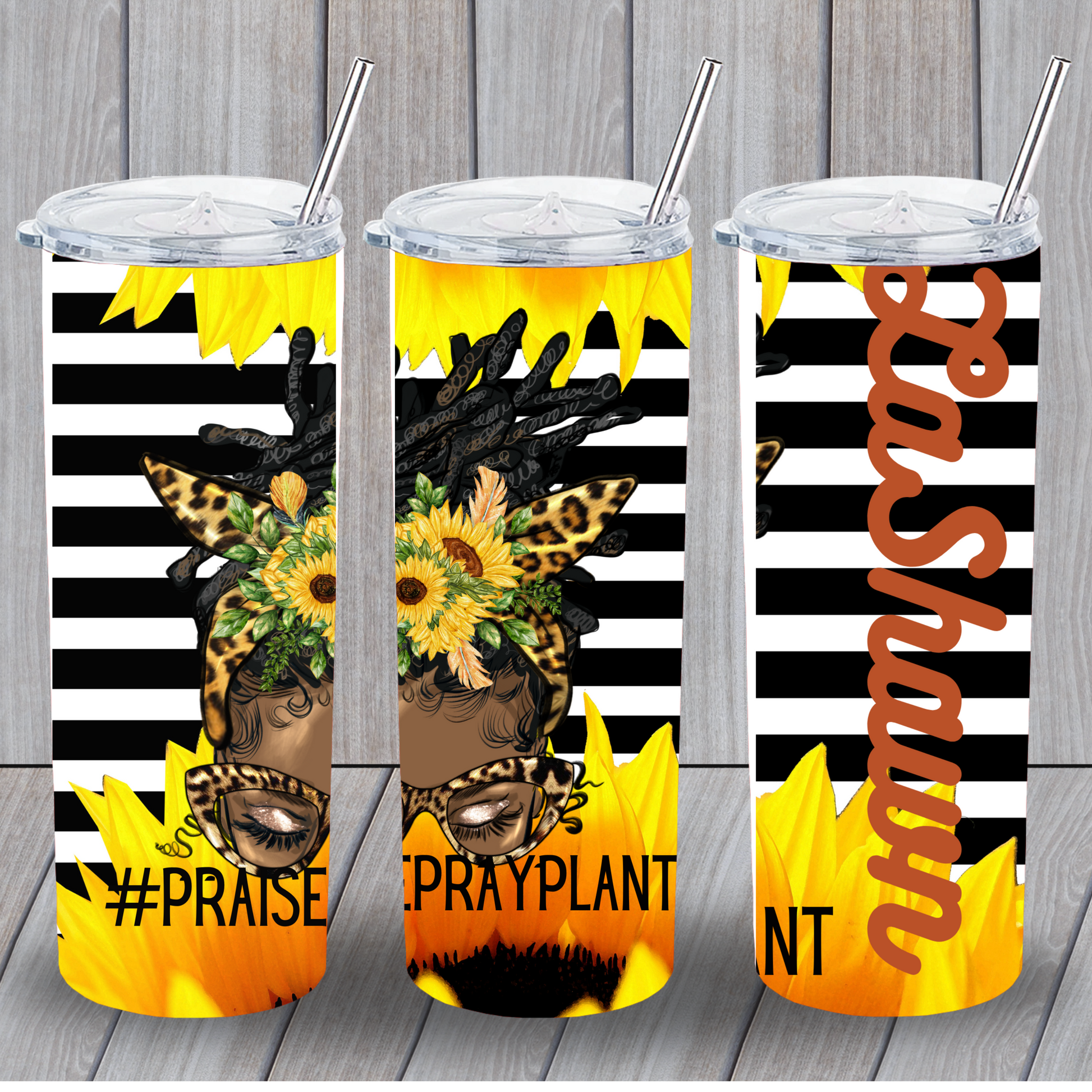 Praise Pray Plant Tumbler Pretty Blank Design